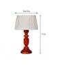 Joshaphus White Fabric Shade Night Lamp With Wood Base