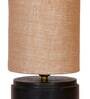 White Shade Table Lamp With Wood Base