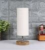 Nigella White Jute Shade Table Lamp With Wood Base