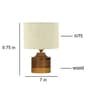 White Shade Table Lamp With Wood Base