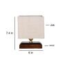 White Shade Table Lamp With Wood Base