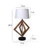 White Shade Table Lamp With Wood Base