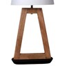 White Shade Table Lamp With Wood Base