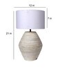 White Shade Table Lamp With Wood Base