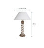 White Shade Table Lamp With Wooden Base