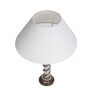 White Shade Table Lamp With Wooden Base