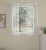 White Solid Polyester 5 Ft Sheer Eyelet Window Curtain