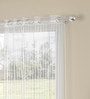 White Solid Polyester 9 Ft Sheer Eyelet Door Curtain