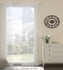 White Solid Polyester 9 Ft Sheer Eyelet Door Curtain