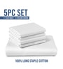 White Solid 1000 TC Cotton Super King Sized Bedsheet with 4 Pillow Covers