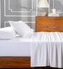 White Solid 144 TC 100% Cotton Queen Bedsheet with 2 Pillow Covers