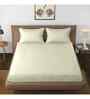 White Solid 144 TC Cotton King Fitted Bedsheet Bedsheet 2 Pillow Shades Collection