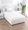 White Solid 150 TC Cotton Single Bed Sized Bedsheet With 1 Pillow Cover