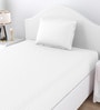 White Solid 150 TC Cotton Single Bed Sized Bedsheet With 1 Pillow Cover