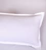 White Solid 150 TC Glace Cotton Queen Sized Double Bedsheet with 2 Pillow Covers