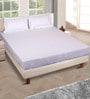 White Solid 150 TC Glace Cotton Queen Sized Double Bedsheet with 2 Pillow Covers