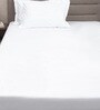 White Solid 300 TC 100% Cotton Queen Sized Bed Sheets with 2 Pillow Covers
