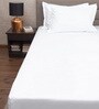 White Solid 300 TC 100% Cotton Queen Sized Bed Sheets with 2 Pillow Covers
