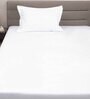 White Solid 300 TC 100% Cotton Single Bed Sized Bed Sheets With 1 Pillow Cover