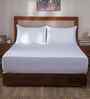 White Solid 400 TC Cotton King Size Bed Sheet with 2 Pillow Covers 23 Collection