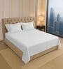 White Solid 400 TC Cotton King Sized Bedsheet with 2 Pillow Covers