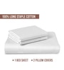 White Solid 400 TC Cotton King Sized Bedsheet with 2 Pillow Covers