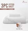 White Solid 400 TC Cotton King Sized Fitted sheet with 2 Pillow Covers