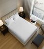 White Solid 400 TC Cotton Queen Sized Fitted sheet with 2 Pillow Covers
