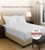White Solid 400 TC Cotton Queen Sized Fitted sheet with 2 Pillow Covers