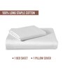 White Solid 400 TC Cotton Single Sized Bedsheet with 1 Pillow Cover