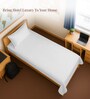 White Solid 400 TC Cotton Single Sized Bedsheet with 1 Pillow Cover