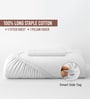 White Solid 400 TC Cotton Single Sized Fitted sheet with 1 Pillow Cover