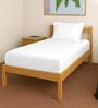 White Solid 400 TC Cotton Single Sized Fitted sheet with 1 Pillow Cover