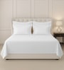 White Solid 400 TC Cotton Super King Sized Bedsheet with 4 Pillow Covers