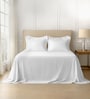 White Solid 600 TC Cotton Super King Sized Bedsheet with 4 Pillow Covers