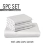 White Solid 600 TC Cotton Super King Sized Bedsheet with 4 Pillow Covers