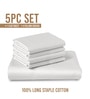 White Solid 800 TC Cotton Super King Sized Bedsheet with 4 Pillow Covers