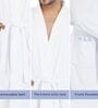 White Solid Cotton Men Bath Robe With Belt (S)