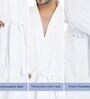 White Solid Cotton Men Bath Robe With Belt (XL)