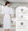 White Solid Cotton Women Bath Robe With Belt (XL)