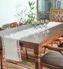 White Solid Embroidery Polyster Blend (12 x84)  Table Runner