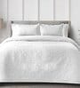 White Solid GSM 300 Pure Cotton King Size Bedcover With 2 Pillow Covers