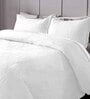 White Solid GSM 300 Pure Cotton King Size Bedcover With 2 Pillow Covers