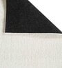 White Solid Polyester 3 ft x 5 ft Machine Made Carpet
