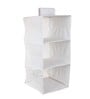 White Solid Polypropylene  Foldable Collapsible Cupboard Hanging Cloth Organiser With 3 Shelves