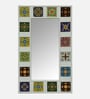 White Solid Wood Tile Mirror 3 Ft. Rectangular Wall Mirror