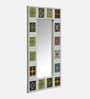 White Solid Wood Tile Mirror 3 Ft. Rectangular Wall Mirror