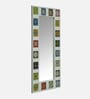 White Solid Wood Tile Mirror 4 Ft. Rectangular Wall Mirror