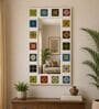 White Solid Wood Tile Mirror 4 Ft. Rectangular Wall Mirror