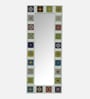White Solid Wood Tile Mirror 5 Ft. Rectangular Wall Mirror